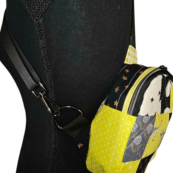 Mav Sling Patchwork Mini Sling Backpack: Ruby Star Society Crossbody Bag
